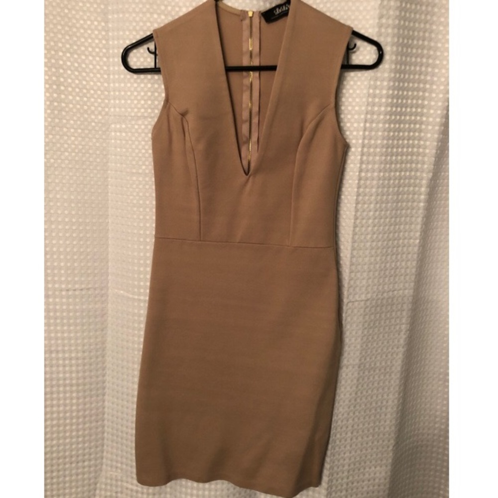 Beige Body Con Dress
